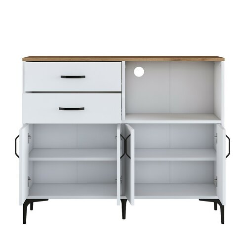 Skříň Jeby Walnut and White