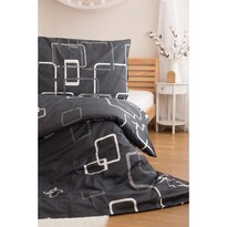 Lenjerie de pat din bumbac Jerry Fabrics Pătrate negru-alb, 140 x 200 cm, 70 x 90 cm