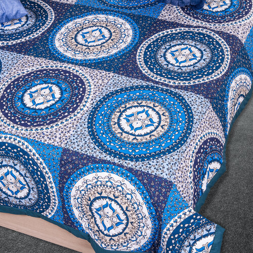 Narzuta na łóżko Gipsy niebieski, 160 x 220 cm