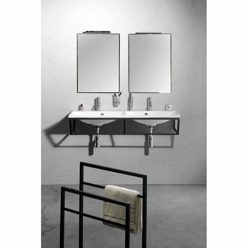 SAPHO Ska301 Ska stojak na ręczniki 55 x 79 x 20 cm, czarny matowy