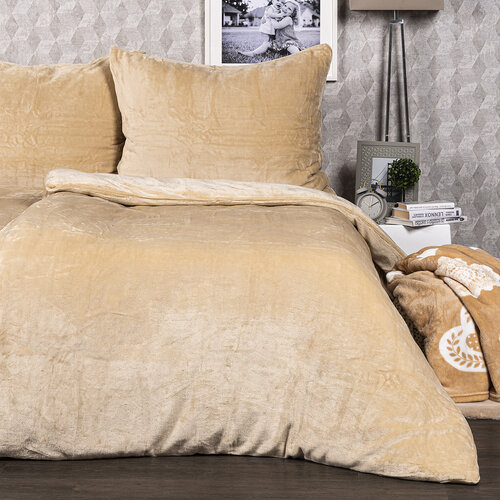Lenjerie de pat din microflanel 4Home bej, 140 x 220 cm, 70 x 90 cm