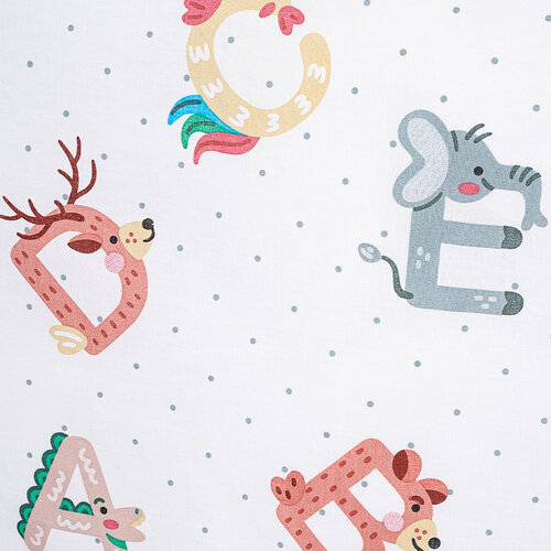 Дитяча бавовняна постільна білизна Renforce Abeceda , 90 x 140 см, 45 x 65 см