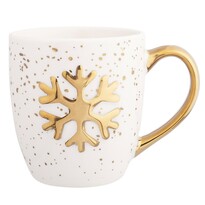 Altom Kubek porcelanowy Golden snowflake, 350 ml