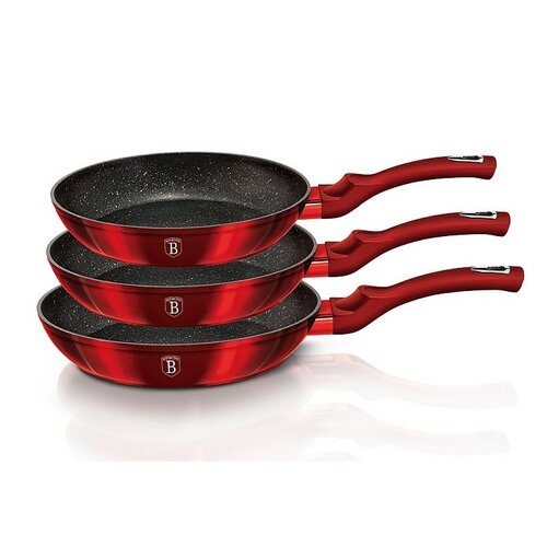 Berlinger Haus 3-teiliges Pfannenset Burgundy Metallic Line