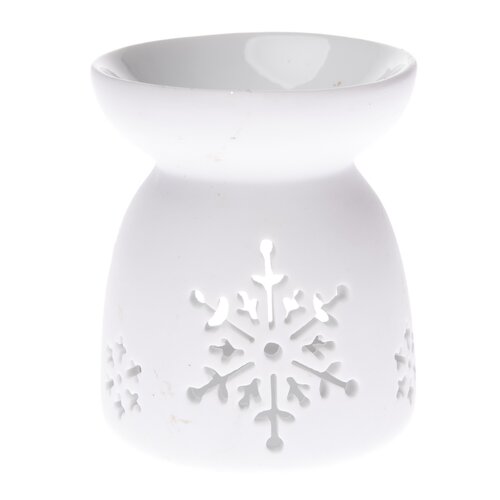 Keramična aromalampa Snowlet bela, 7,7 x 9 cm