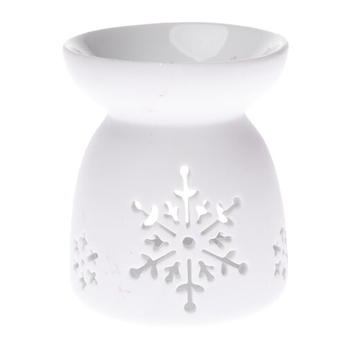 Lampă de aromaterapie din ceramică Snowlet alb,7,7 x 9 cm