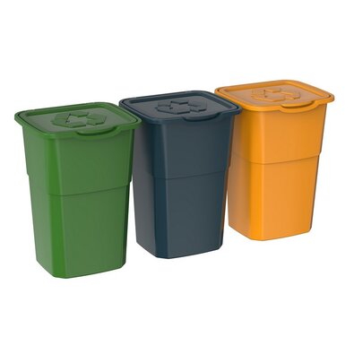 Кошик для роздільного збору сміття Eco 3 Master 50 л, 3 шт.