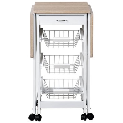 Kesper 25817 Wózek kuchenny z blatem roboczym, 75,5 x 37 x 37 cm
