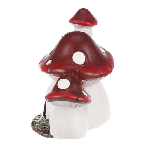 Dekoracja jesienna LED Świecący domek z grzybkami, 14 x 10 x 15 cm, ceramika