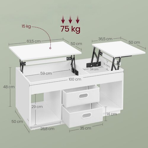 Konferenčný stolík E1021 WT, biela