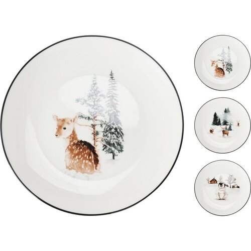 Порцелянова десертна тарілка Winter Penguin, 19 х 2 см