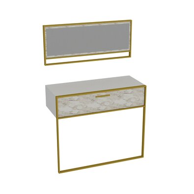 Masă decorativă Polka Aynali Alb