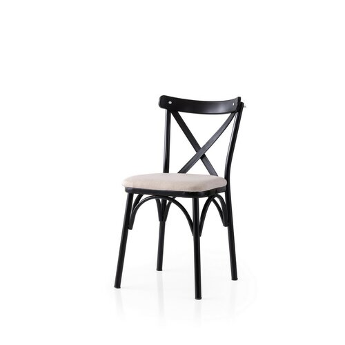 Set de scaune de sufragerie Ekol Cream and Black,2 buc