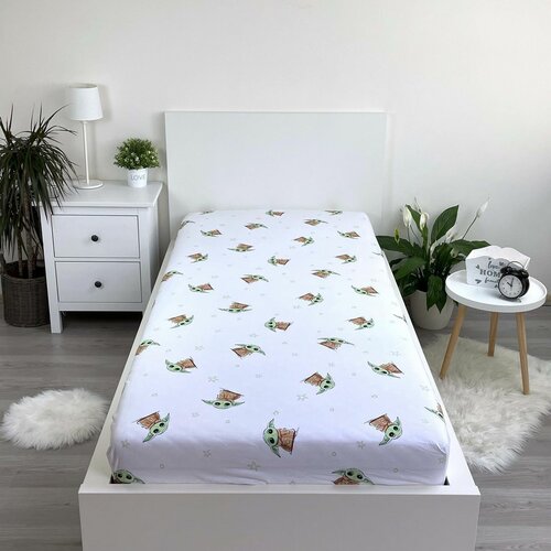 Jerry Fabrics Platno s gumico Star Wars Baby Yoda,90 x 200 cm + 25 cm