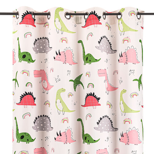 Draperie cameră copii 4Home Dino roz, 140 x 245 cm