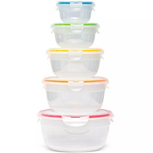 LOCKnLOCK Set de recipiente pentru alimente Lockrotunde, 5 buc.