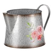 Osłonka na kwiaty Rose, kształt konewki, 28 x 16 x 17 cm, metal