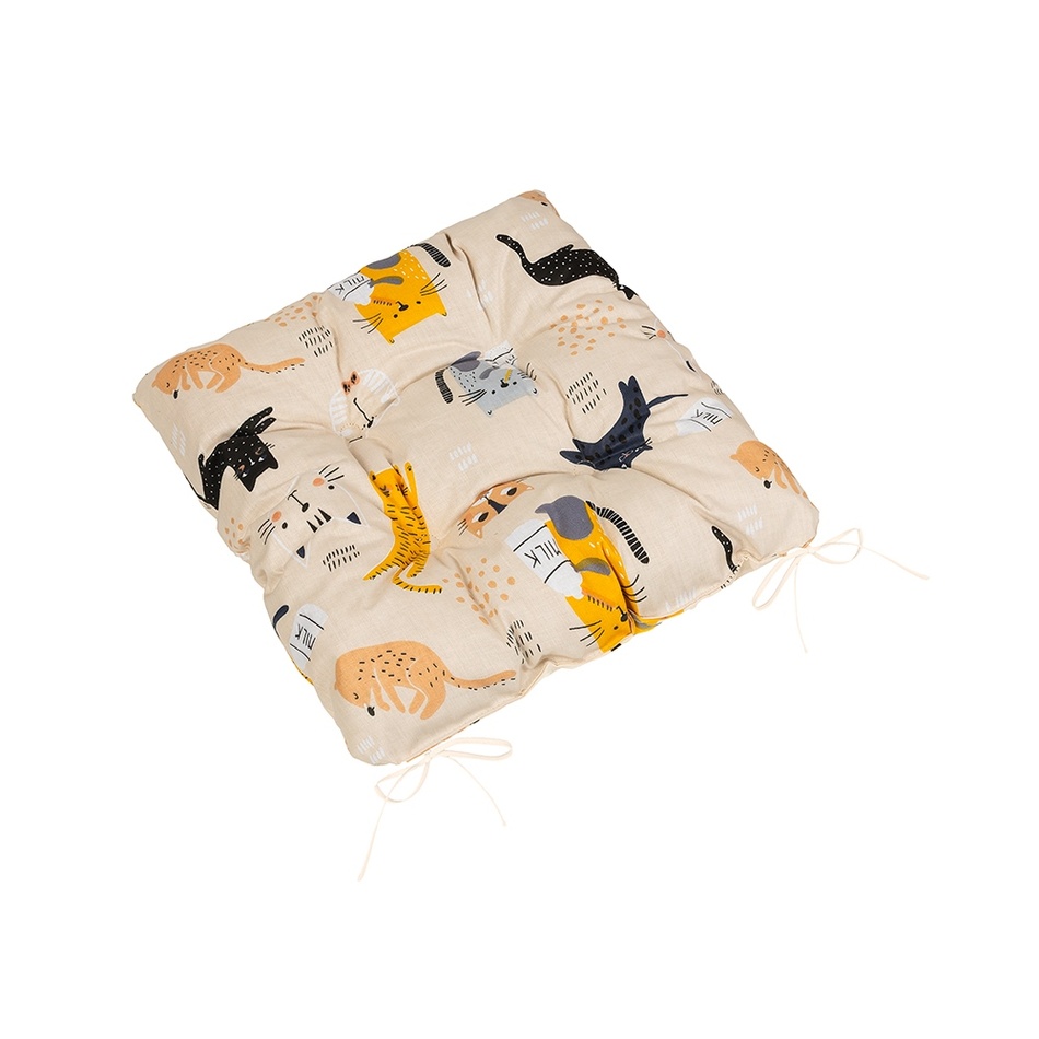 Bellatex Ülőpárna Adéla steppelt Macska sárga , 40x 40 cm