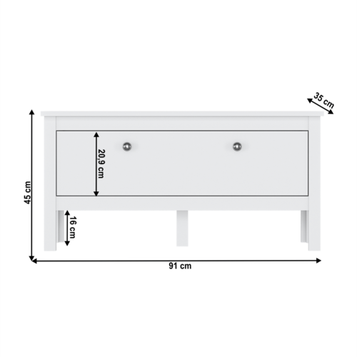 Schuhschrank OLJE 1K, weiß