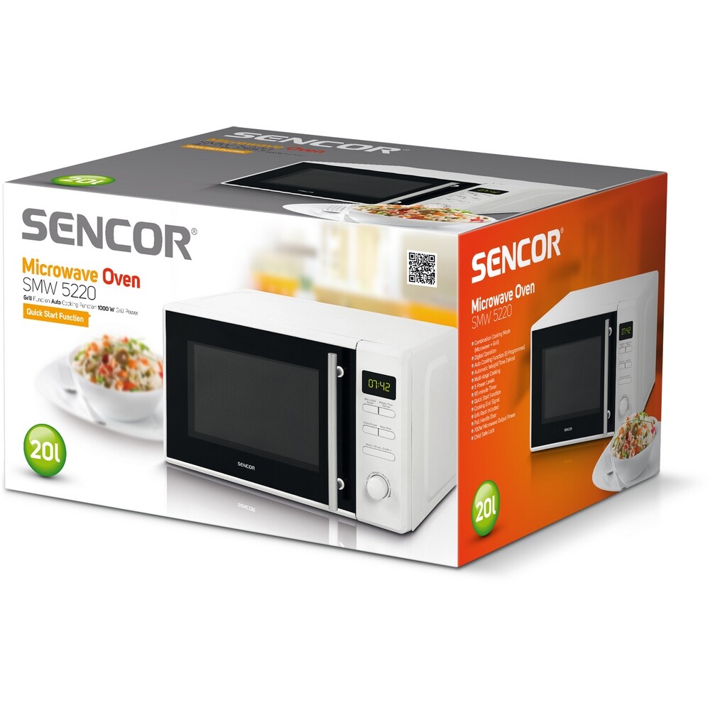 Sencor SMW 5220 mikrohullámú sütő, fehér színben termék 2. képe