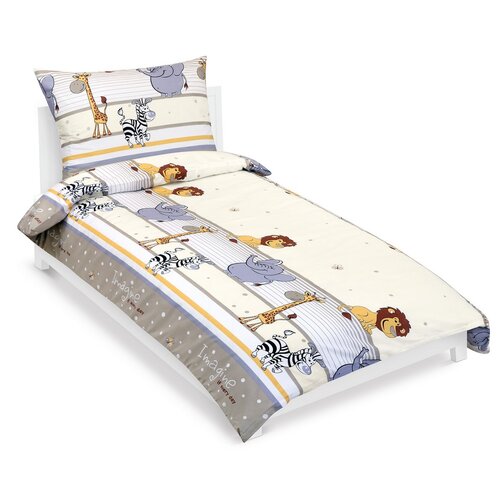 Bellatex Otroška bombažna posteljnina Junior Safari bež, 140 x 200, 70 x 90 cm