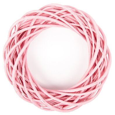Coroniță împletită roz, diam. 25 cm
