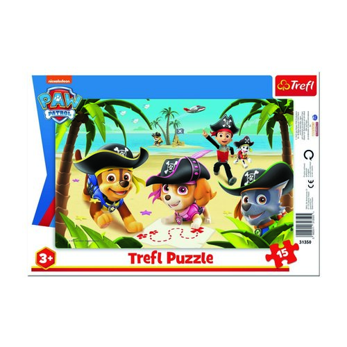 Trefl Puzzle Labková patrola - Pirátská výprava, 15 dielikov