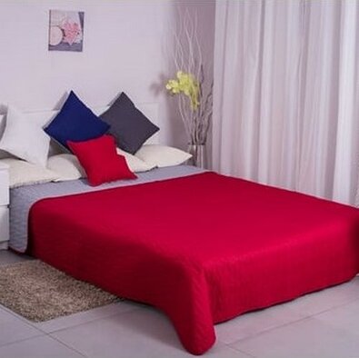 Domarex Obustronna narzuta na łóżko Canti czerwony/szary, 220 x 240 cm