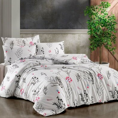 Lenjerie de pat din bumbac Kvalitex Delux Beauty, alb, 220 x 200 cm, 2 buc. 70 x 90 cm