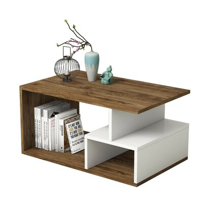 Măsuță de cafea Arte White and Dark Walnut