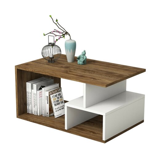 Couchtisch Arte White and Dark Walnut