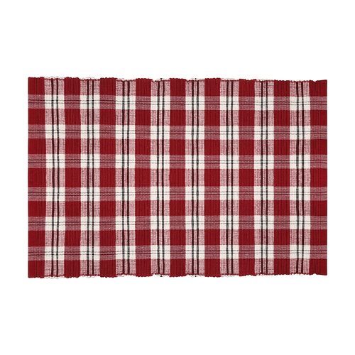 Tischset Happy check weinrot/schwarz, 30 x 45 cm