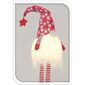 Vánoční LED dekorace Standing gnome červená, 20 x 90 cm