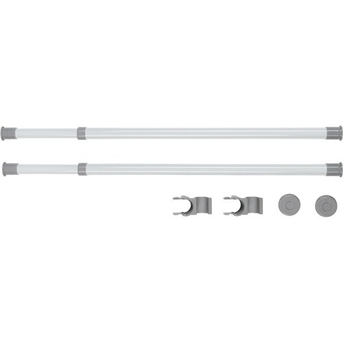 Wenko Set de 2 bare telescopice orizontaleHerkules, alb