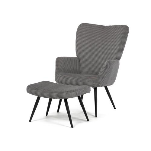 Fotel relaksacyjny z podnóżkiem L7285 GREY6, szary