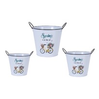Komplet osłonek na doniczki Flower bicycle, 3 szt. Komplet osłonek na doniczki Flower bicycle, 3 szt.
