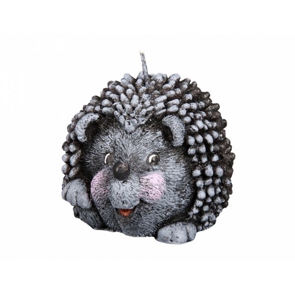 Dekoratívna sviečka Ježko, sivá