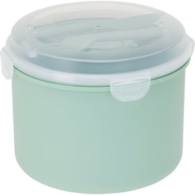 EH Pudełko na obiad z pojemnikiem na sos i sztućcami, zielony