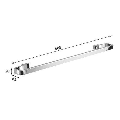 GEDY A8216013 Suport pentru prosoape Samoa 60 x6,5 cm , crom
