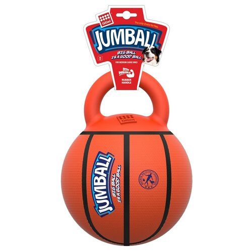 GiGwi Gumilabda kutyáknak fogantyúval JumballBasketball fogantyúval, narancssárga, átmérő 20 cm