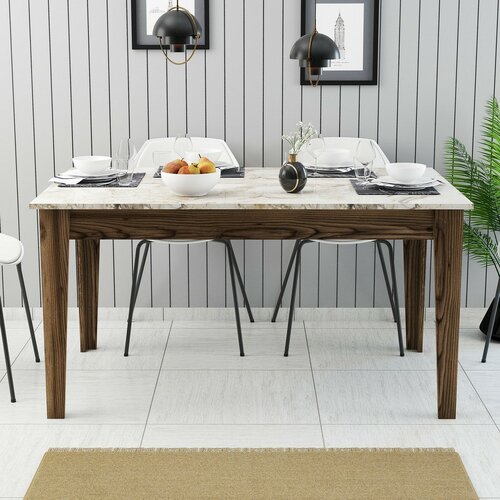 Jedálenský stôl Milan Walnut and White