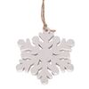 Drevená vianočná ozdoba Snowflake, biela, 8 ks