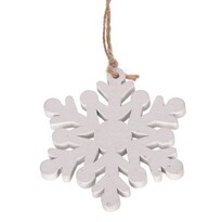 Weihnachtsschmuck aus Holz Snowflake,  Weiß, 8 St.