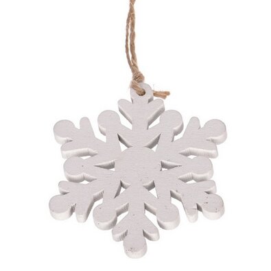 Drewniana ozdoba świąteczna Snowflake, biały, 8 szt.