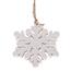Drevená vianočná ozdoba Snowflake, biela, 8 ks