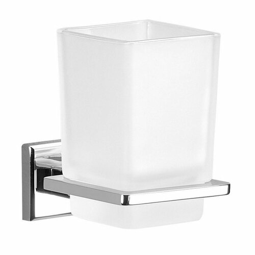 GEDY 6910 Colorado стакан для зубних щіток, хром/молочне скло