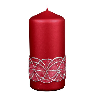 Dekorativní svíčka Glamour, červená