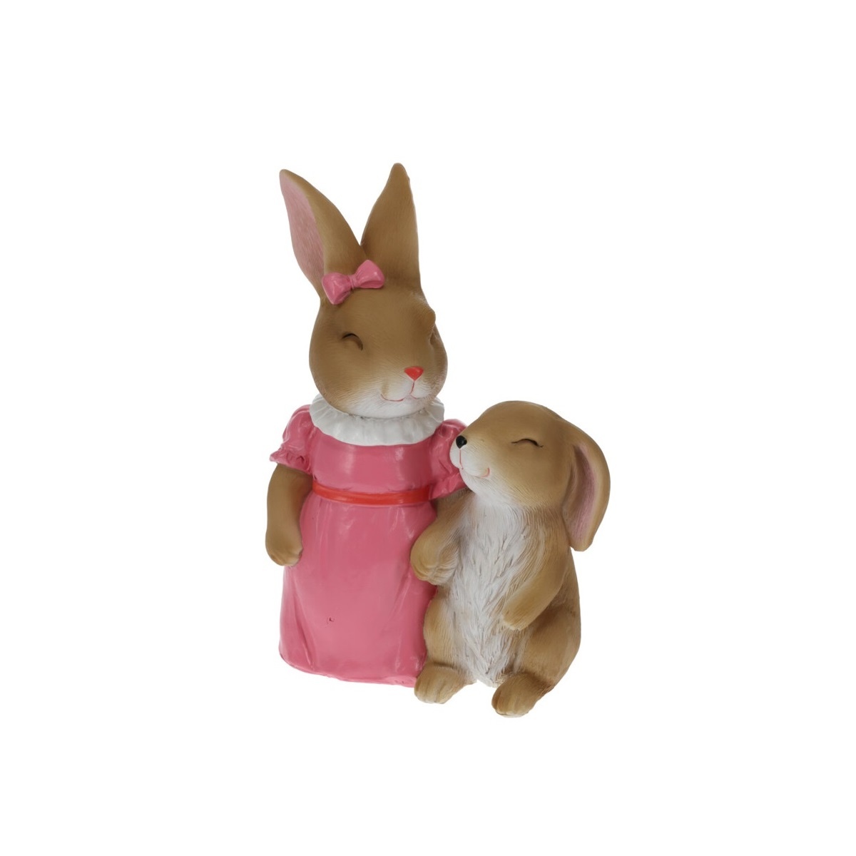 Zahradní dekorace Rabbit family růžová, 15,8 x 10,3 x 23,5 cm