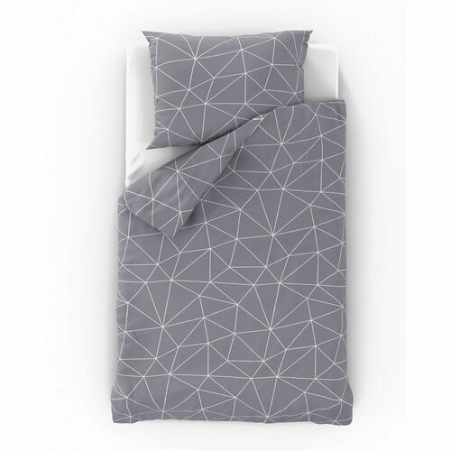 Kvalitex Bombažno posteljnina Nordic Grid siva, 140 x 220 cm, 70 x 90 cm