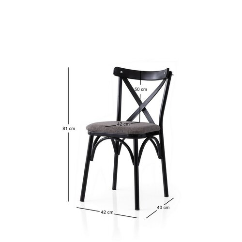 Set de scaune de sufragerie Ekol Grey and Black, 2buc.